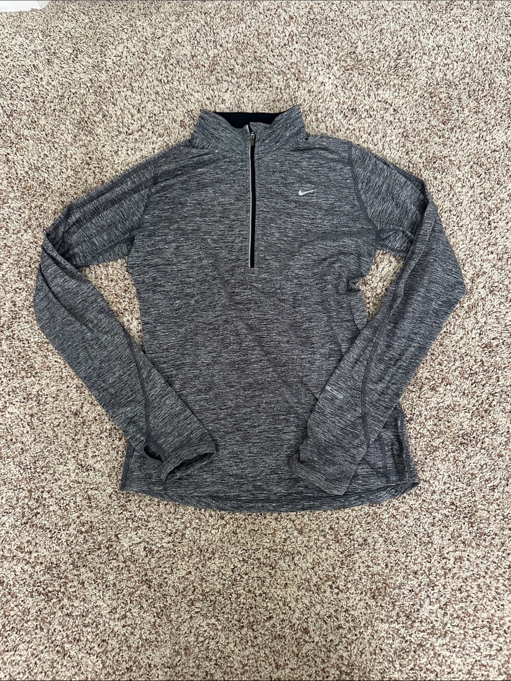 Nike Dark Gray Heather Quarter-Zip Performance Pullover